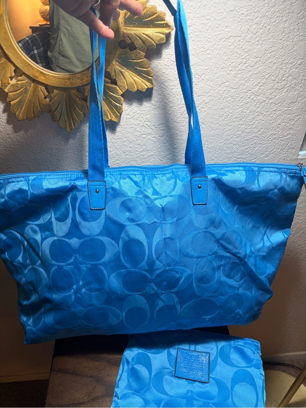 Coach Getaway Signature Nylon Packable Weekender Tote Bag - Picture 3 of 7